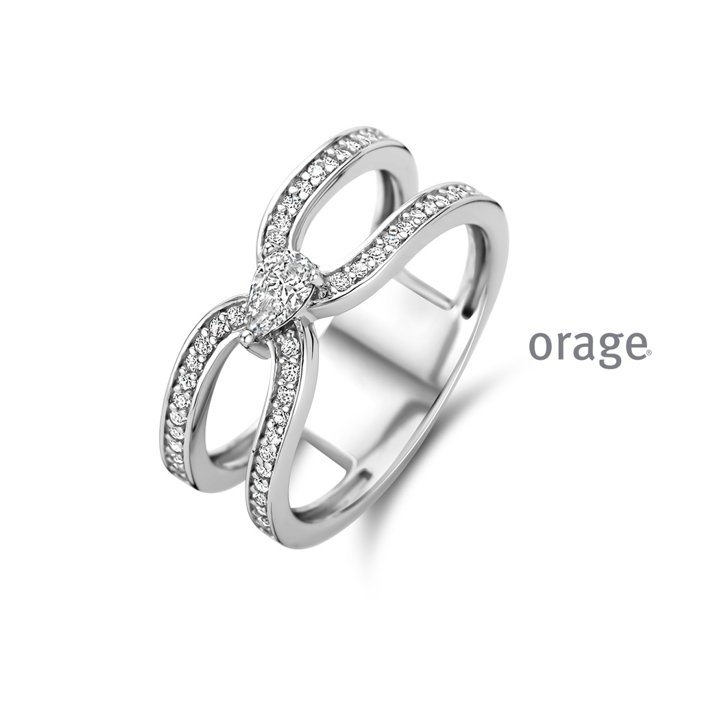 Bague en Argent rhodié 925/1000 & Oxyde de zirconium (BA063) (52-62)