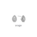 Boucles d'oreilles poires entourage en Argent rhodié 925/1000 & Oxyde de zirconium (BA110)