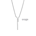 Collier en Argent rhodié 925/1000 & Oxyde de zirconium 42cm (BA065/42)