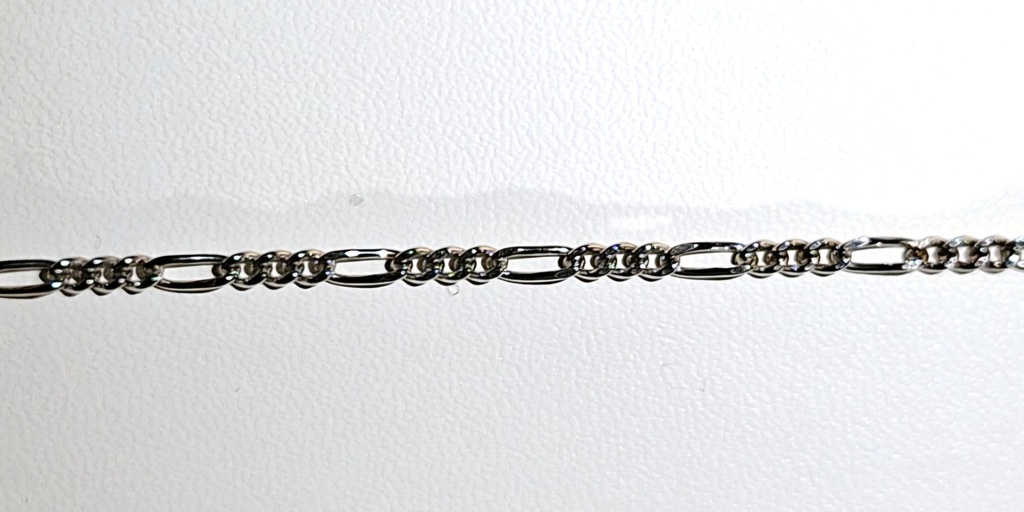 Bracelet figaro en argent rhodié 925/1000 18c; [A/6013/18-A]