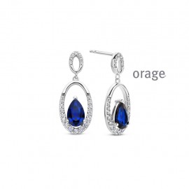 Boucles d'oreilles pendantes en argent 925/1000 rhodié