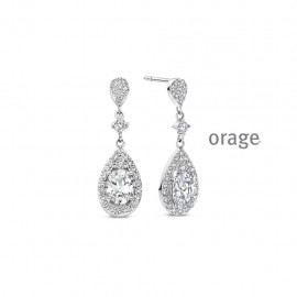 Boucles d'oreilles pendantes en argent 925/1000 rhodié