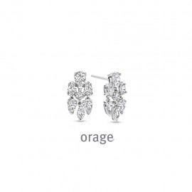 Boucles d'oreilles pendantes en argent rhodié 925/1000