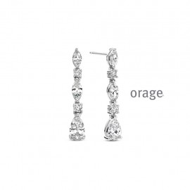 Boucles d'oreilles pendantes en argent rhodié 925/1000