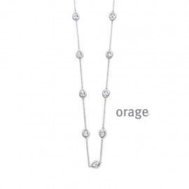 Collier en argent 925/1000 avec pierres transparentes