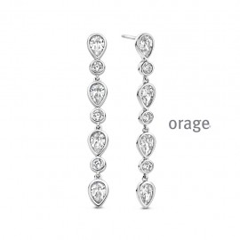 Boucles d'oreilles pendantes "poires" en argent 925/1000