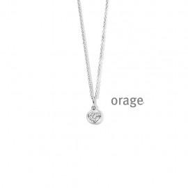 Collier en argent rhodié 925/1000 et zircon