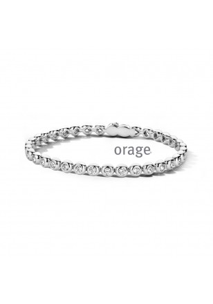 Bracelet en argent rhodié 925/1000 et zircon