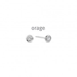 Boucles d'oreilles en argent rhodié 925/1000 et zircon