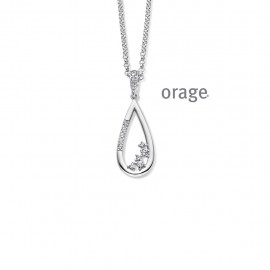 Collier en argent rhodié 925/1000 et zircon