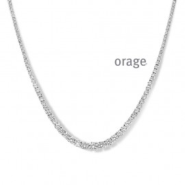 Collier rivière de zircons en argent rhodié 925/1000