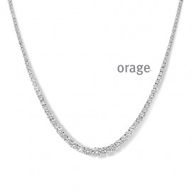 Collier rivière de zircons en argent rhodié 925/1000