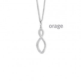 Collier "infinity" en argent rhodié 925/1000 et zircon