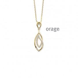 Collier "infinity" plaqué or jaune et zircon