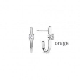 Boucles d'oreilles en argent rhodié 925/1000 et zircon