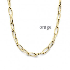 Collier acier jaune ovale 48 cm