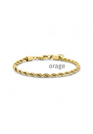 Bracelet maille corde acier jaune