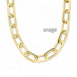 Collier "maillon" acier jaune 