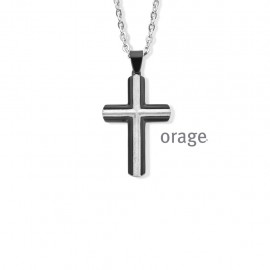 Collier hommes croix acier 