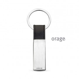 Porte-clefs acier et simili-cuir