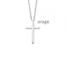 Collier hommes croix acier 