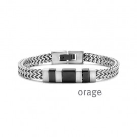 Bracelet hommes acier noir