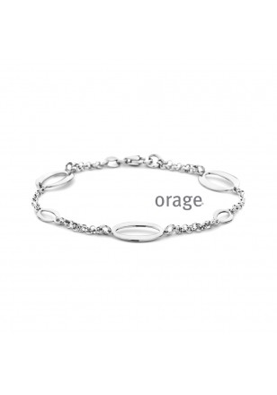 Bracelet ovale en argent rhodié 925/1000