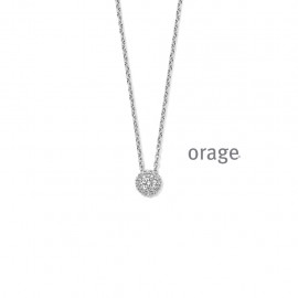 Collier rond en argent rhodié 925/1000 et  zircon