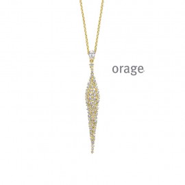 Collier losange plaqué or jaune et zircon