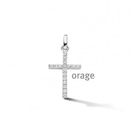 Pendentif croix full zircon en argent 925/1000