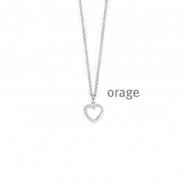 Collier coeur argent 925/1000 et zircon