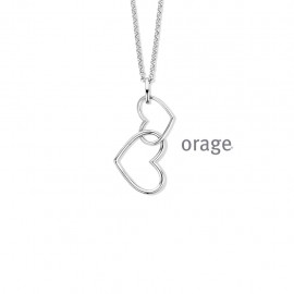 Collier coeurs en argent rhodié 925/1000