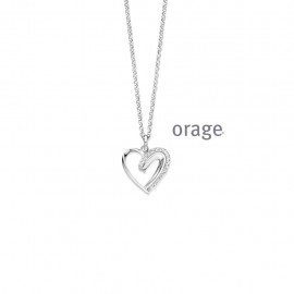 Collier coeur argent 925/1000 et zircon