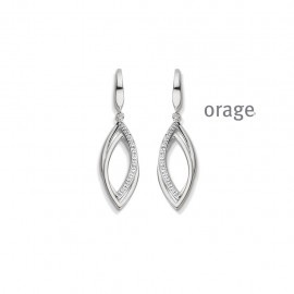 Boucles d'oreilles pendantes en argent 925/1000 et zircon