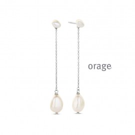 Boucles d'oreilles en argent 925/1000 et perles