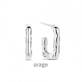 Boucles d'oreilles créoles rectangulaires acier