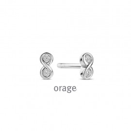 Boucles d'oreilles en argent rhodié 925/1000 et zircon