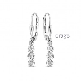 Boucles d'oreilles en argent rhodié 925/1000 et zircon