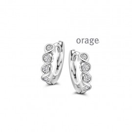 Boucles d'oreilles en argent rhodié 925/1000 et zircon