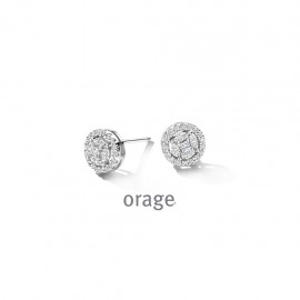 Boucles d'oreilles en argent rhodié 925/1000 et zircon