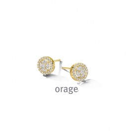 Boucles d'oreilles plaqué or jaune et zircon