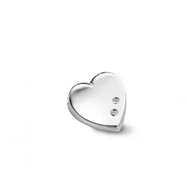 Pendentif coeur en argent rhodié 925/1000 et oxydes de zirconium