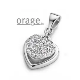 Pendentif coeur argent rhodié 925/1000 