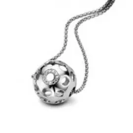 Pendentif boule en argent rhodié 925/1000