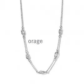 Collier en argent rhodié 925/1000 avec détails torsadés - 46cm (AT234)