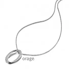 Collier en argent rhodié 925/1000 et oxydes de zirconium - 45cm (AM029)