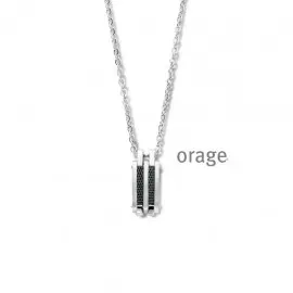 Collier hommes acier noir - 55cm (AS082)