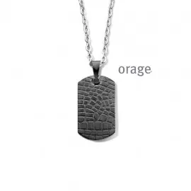 Collier hommes acier noir - 55cm(AT127)