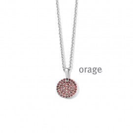 Collier en argent 925/1000 avec pendentif en zircon rose (AT168) [K/3503/42-A]