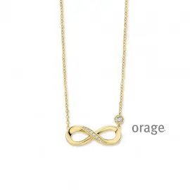 Collier infinity plaqué or et oxydes de zirconium - 45cm (AS338)